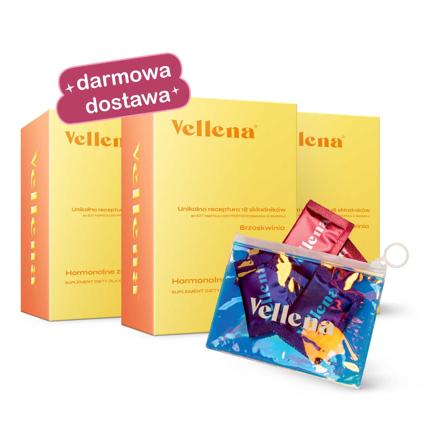 Zdrowie Hormonalne | napój dla kobiet 3-PACK + etui GRATIS | Brzoskwinia