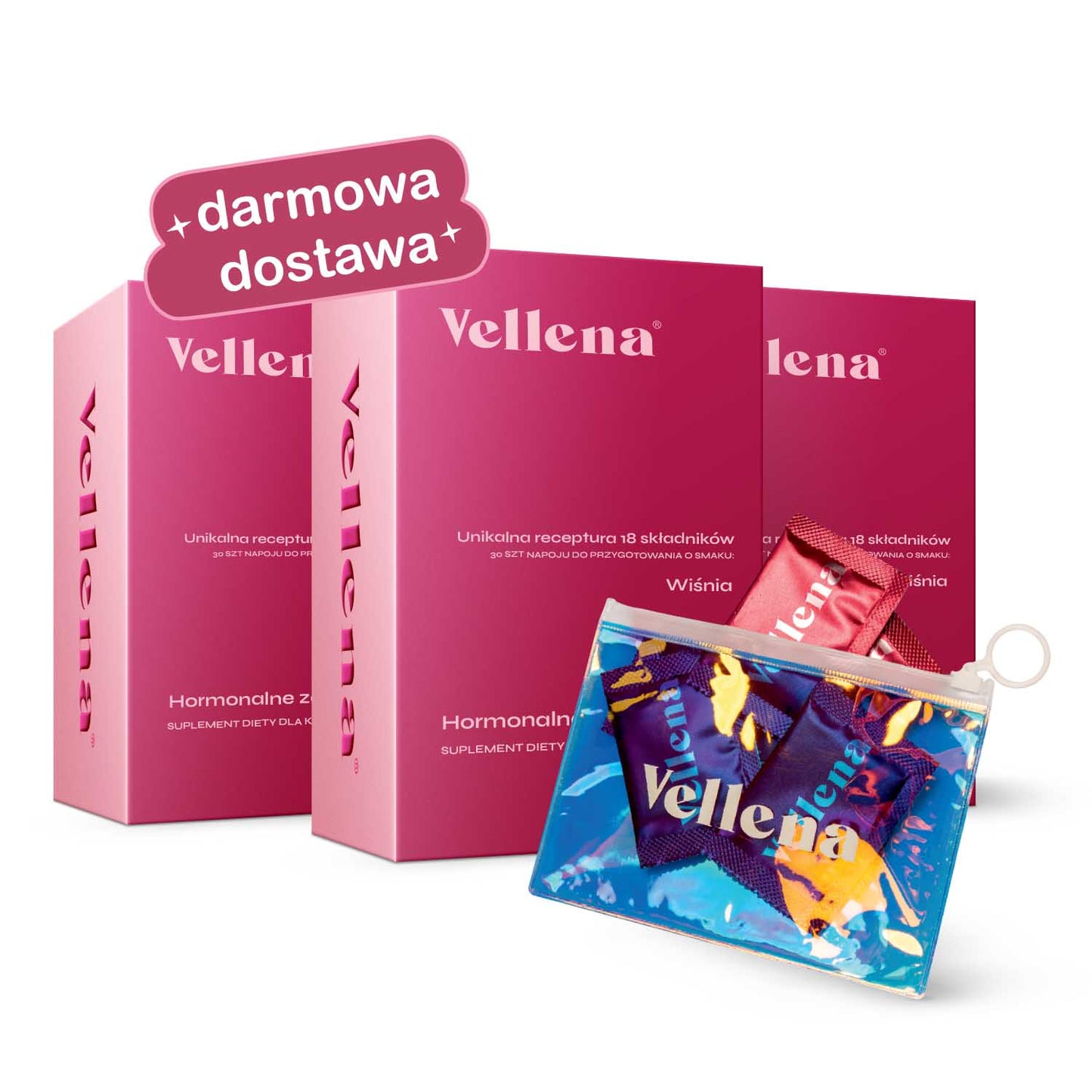 Zdrowie hormonalne | napój dla kobiet 3-PACK + etui GRATIS | Wiśnia