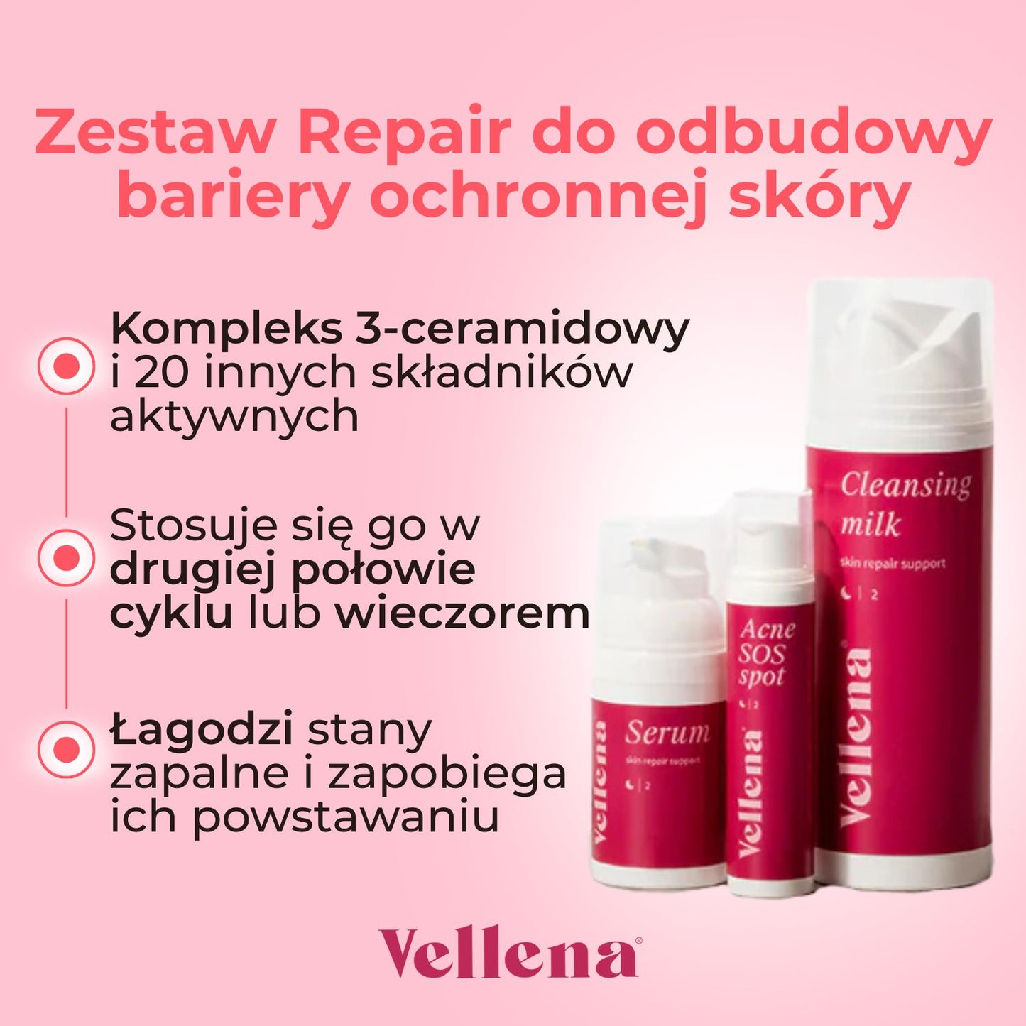 Zestaw Repair do odbudowy bariery ochronnej skóry | Vellena