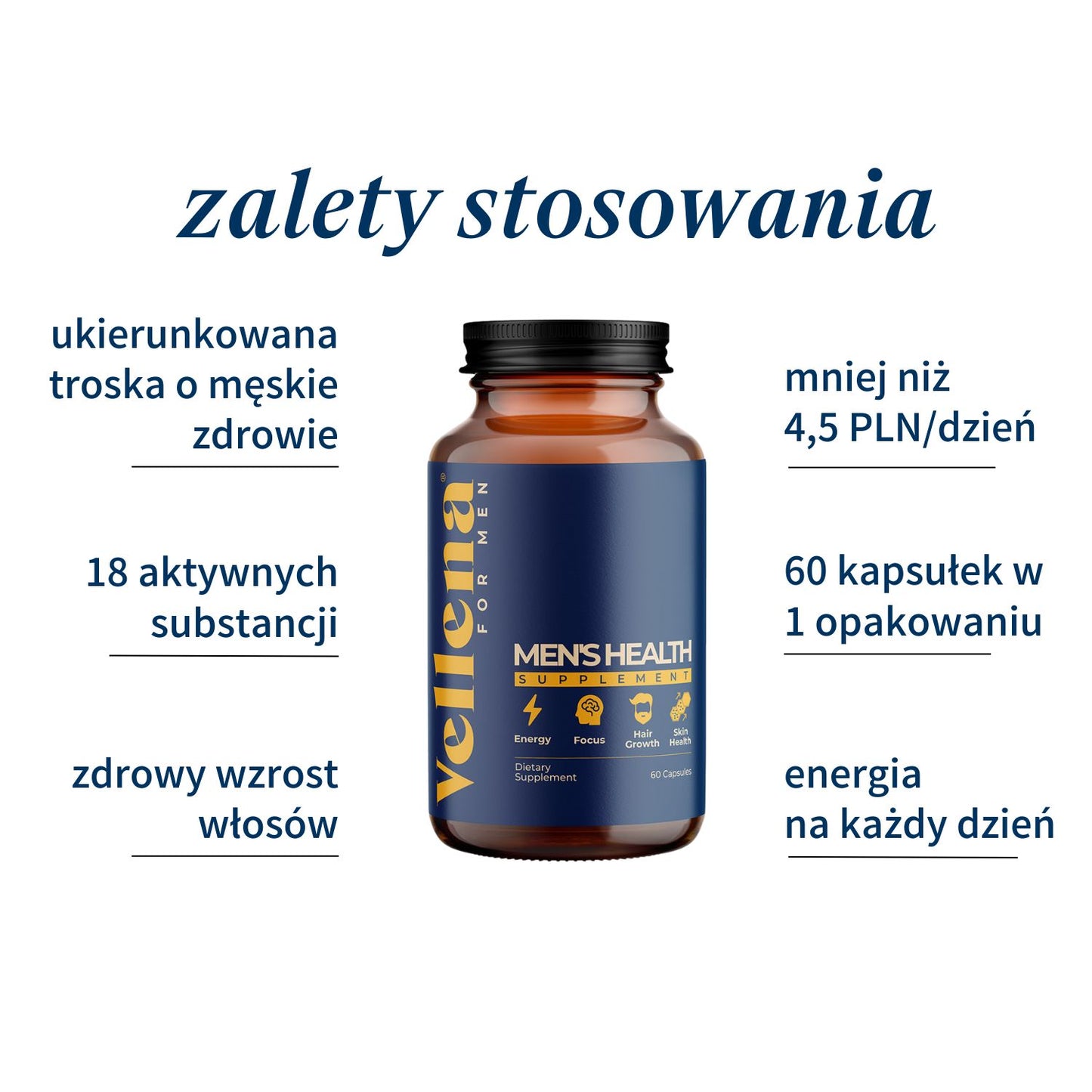 Męskie zdrowie | Kapsułki 2-PACK | Vellena for Men