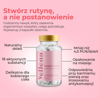 Kobiece zdrowie | Kapsułki 3-PACK + torba GRATIS | Vellena