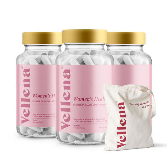 Kobiece zdrowie | Kapsułki 3-PACK + torba GRATIS | Vellena