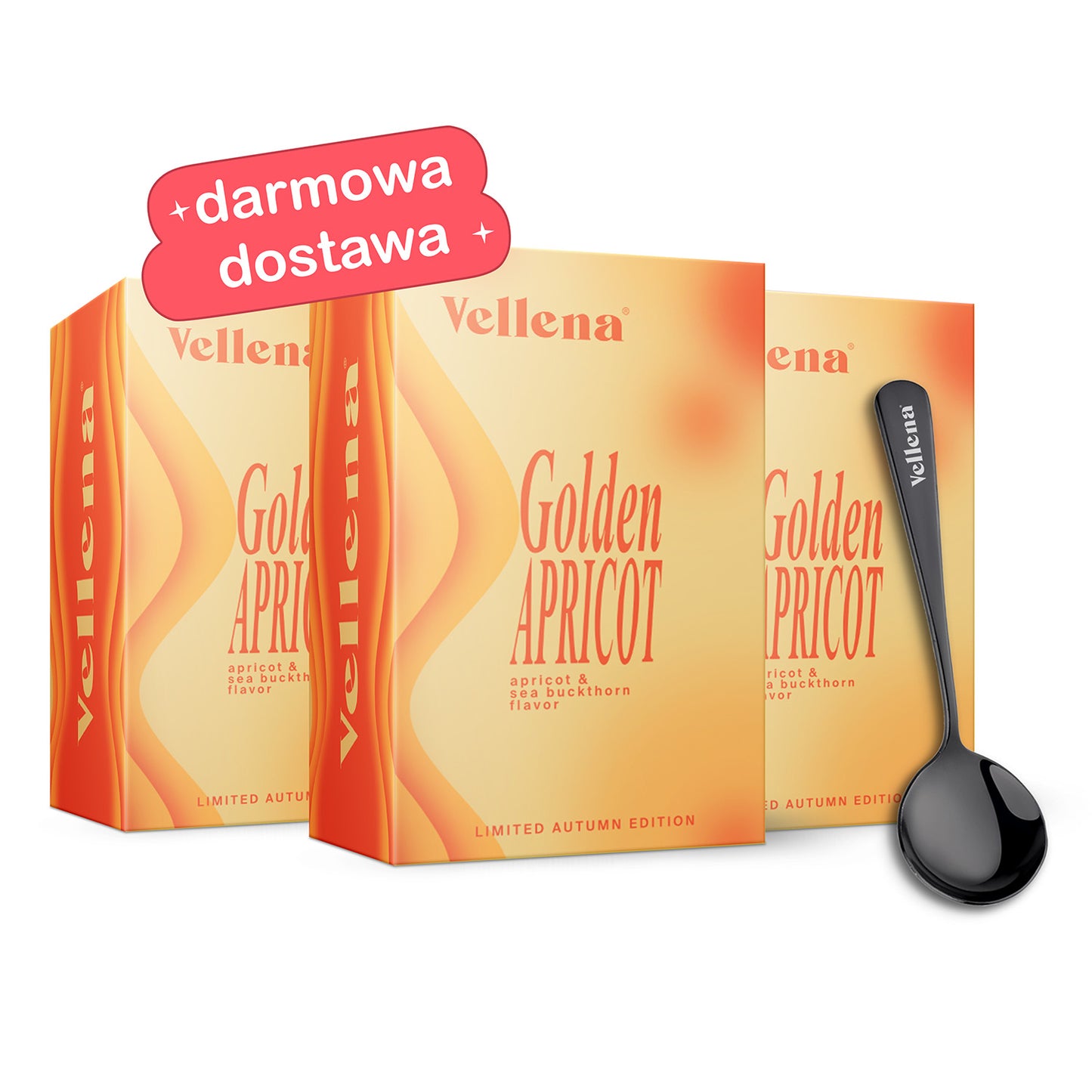 Kobiece zdrowie | Napój 3-PACK + łyżeczka GRATIS | Morela i Rokitnik | Vellena