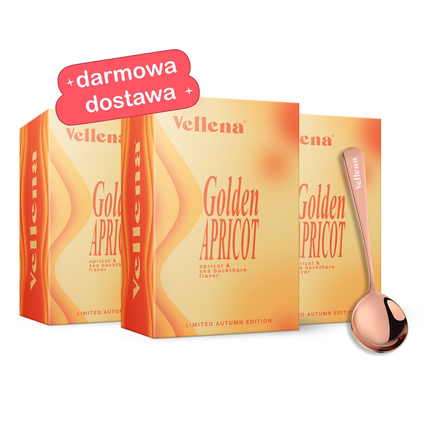 Kobiece zdrowie | Napój 3-PACK + łyżeczka GRATIS | Morela i Rokitnik | Vellena