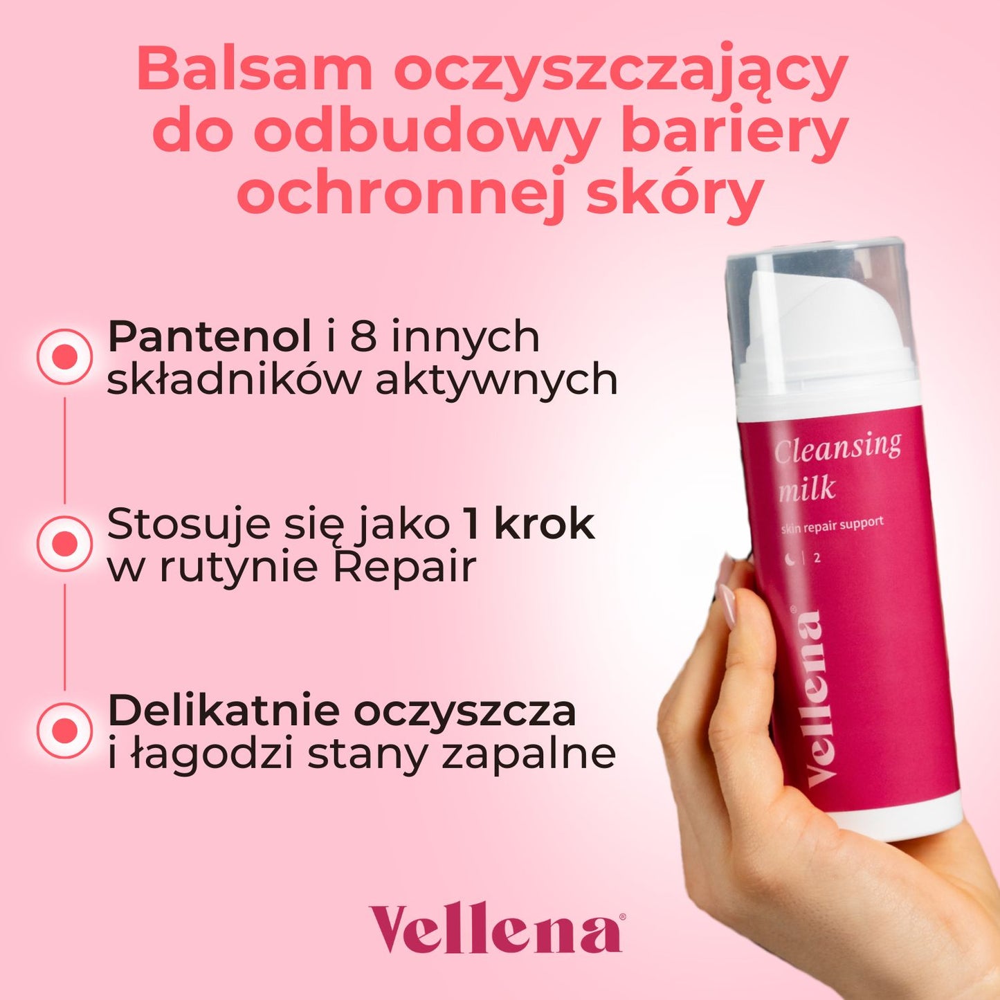 Balsam oczyszczający do odbudowy bariery ochronnej skóry 150ml | Vellena