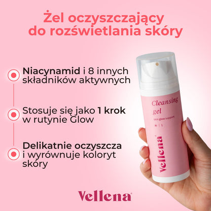 Żel oczyszczający do rozświetlania skóry 150ml | Vellena
