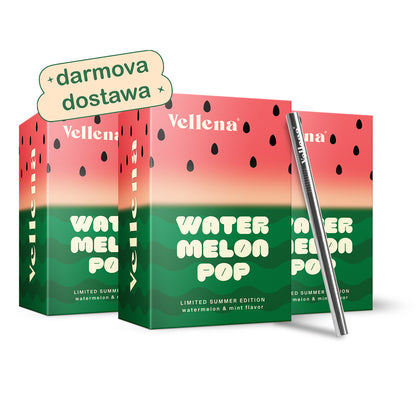 Kobiece zdrowie | Napój 3-PACK + słomka GRATIS | Arbuz & Mięta | Vellena