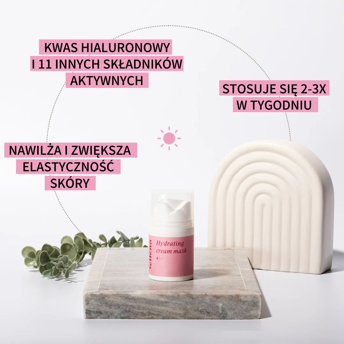 Kremowa maska nawilżająca skórę 50ml | Vellena